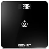 INEVIFIT BATHROOM SCALE, Highly Accurate Digital Bathroom Body Scale, Measures Weight for Multiple Users. Includes a 5-Year Warranty