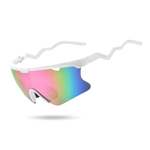Image of FEISEDY Sunglasses for Men and Women, Polarized Large Retro Rimless Glasses TR90 Frame for Baseball, Cycling, Sports B4073