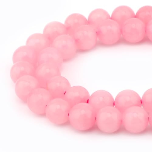 Bymitel 60 pcs Natural Genuine Real Round Loose Stone Beads Gemstone Spacers for Charm DIY Jewelry Making 15.5" per Strand 6mm (Rose Quartz, 6mm)