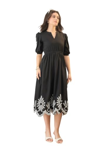 Image of JULEE Women's Rayon Embroidered Dress Butta Dress-BAC