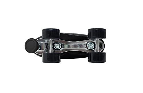 Angels Skates Kids' & Women's Roller Skates - Premium Quality Pu Leather Quad Roller Skates - Non Adjustable High- Top Perfect Indoor Outdoor Girls Retro Skates - 1-13 Sizes (Thunder Bolt Black, 12) #TOP3