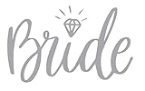 Bride Diamond Vinyl Sticker Decals (Pack of 2) for Car Window Laptop Phone (4" x 2.4", Silver)