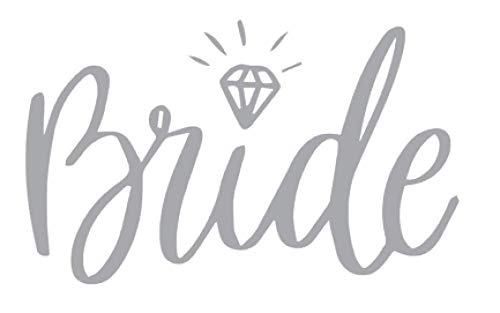 Bride Diamond Vinyl Sticker Decals (Pack of 2) for Car Window Laptop Phone (4" x 2.4", Silver)