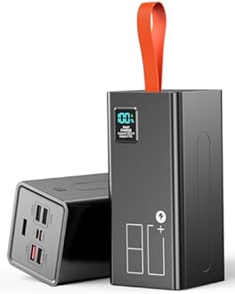 80000mAh High Capacity Power Bank with LED Display Fast Charging Portable Charger 5 Output 2 Input USB-C Battery Pack for Phone Outdoor Camping Travel Office