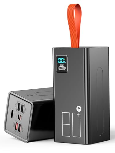 Batterie Externe 80000mAh, Power Bank PD 30W & QC 3.0 Charge Rapide avec écran numérique, Chargeur Portable Grande capacité 5 Sorties et 2 entrées, Batterie Externe iphone pour iPhone
