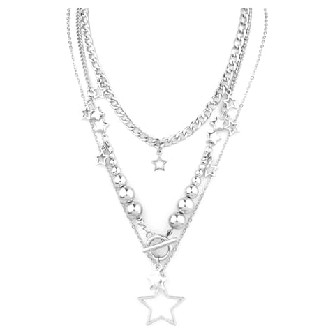 Mikovivi Star Layered Silver Necklace Cover