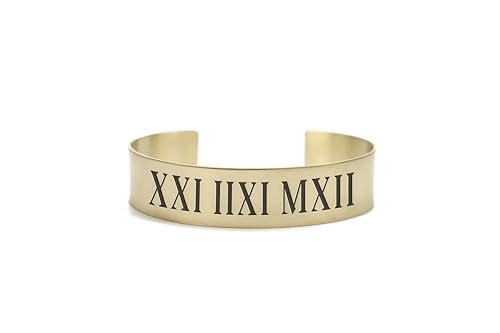 Manchette ancienne en or avec gravure date latine pour homme