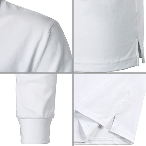 AIOIDI Casual Polo Uomo Manica Lunga con Finta