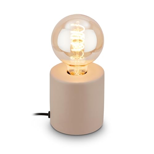 BRILONER - Tischlampe mit Kabelschalter, Keramikfuß, E27, max....