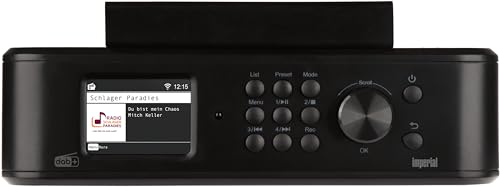 Imperial DABMAN i460 – Internetradio/DAB+ (Streamingdienste, Unterbau-/Wandmontage möglich, Bluetooth Senden/Empfangen, USB-Recording, Hotelmodus) – Schwarz
