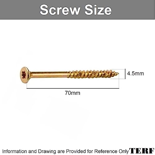 TERF® High Performance Multi Purpose Screw 4.5 X 70mm Torx Drive Flat Countersunk Head Wood Screws 4.5mm X 70mm (No.9 X 2.3/4) For Hardwood Decking MDF Plastic and Sheet Metal - Image 3