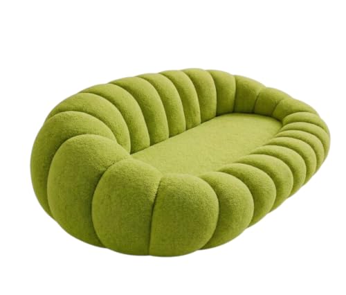 Image of CRAFTCITY 2 Seater Pumpkin Sofa /Loveseat with Accent Pillows |Living Room Couch