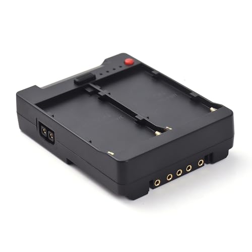 WINH Convertidor de Batería Compacto NP-F a V-Lock con Compatibilidad Dual NP-F y Múltiples Interfaces de Salida para Cámaras y Teléfonos Inteligentes, Construcción Liviana de ABS