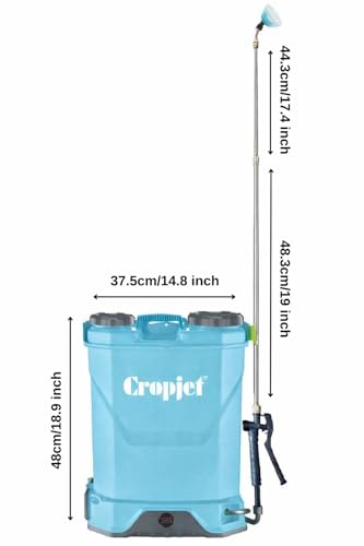 CROPJET 16L Electric Battery Pressure Sprayer – 12V Rechargeable Backpack with LED Display | Stainless Steel Lance | Cordless Knapsack Garden Sprayer for Weed Control & Fertiliser - Image 4
