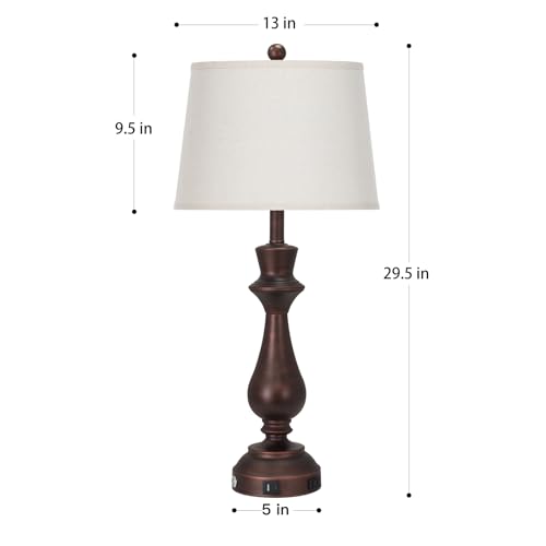 luxeflow Vintage Table Lamps Set of 2 for Living Room,30
