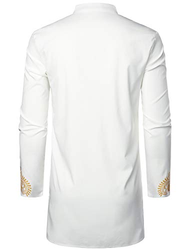 LucMatton Camisa masculina de manga comprida Dashiki africana tradicional vestido de casamento de lu