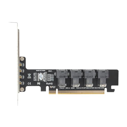 Carte Adaptateur PCIE X16 4 Ports U.2 SSD NVMe SFF8639 pour Serveur et Station de Travail