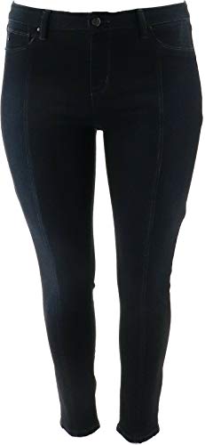 Laurie Felt Silky Denim Ankle Skinny Jeans Seam Shaded Dark L New A372262