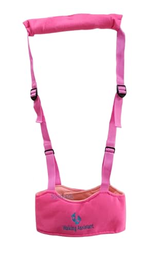 Image of Baby Walking Harness - Handheld Kids Walker Helper - Toddler Infant Walker Harness Assistant Belt - Child Learning Walk Support Assist Trainer Tool - for 7-24 Month Old (Pink)