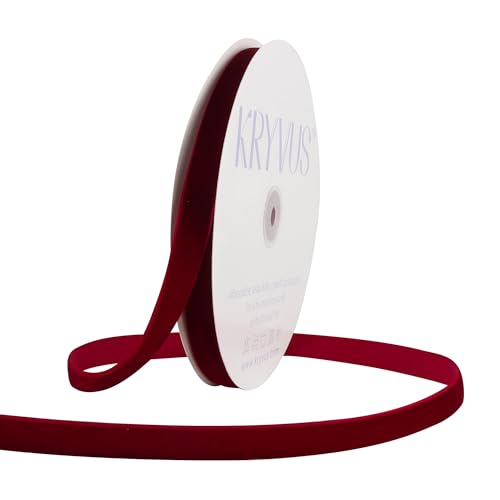 Rust Red Velvet Ribbon 5/8 Inch x 25Yards, Nylon Vintage Velvet Ribbons Perfect for Christmas Decoration, Handmade Craft, Gift Wrapping, Bow Making, Bouquet Packaging