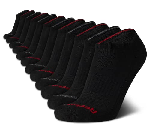 Reebok Men's Low Cut Socks - 12 Pack Performance Cushion Comfort No Show Socks - Breathable Athletic Socks for Men (6-12.5)