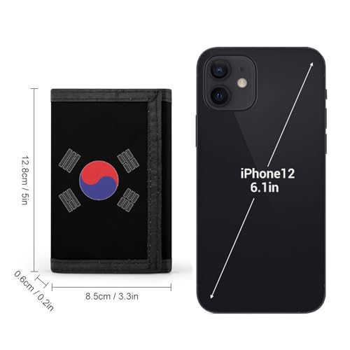 South Korea Korean Logo Slim Trifold Wallet for Men Card Holder Coin Pouch with Key Ring for Front Pocket Travel2