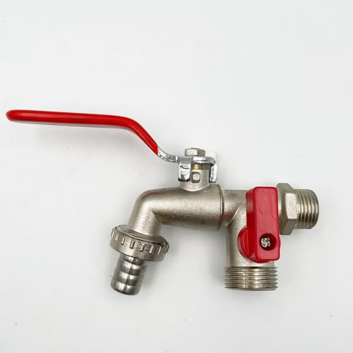 Rubinetto da giardino con valvola a sfera in ottone con doppio beccuccio universale, resistente al gelo, per esterni in giardino e patio