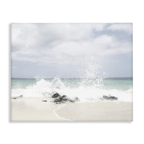 Tropical Sea Coast Wave Splash, 24 x 30 Inch Canvas Wall Art