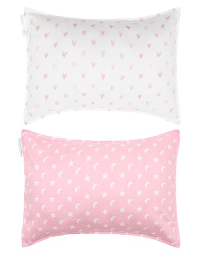Image of ALVABABY Toddler Pillowcases Fits 14x20in,13x18in Kids Cotton Baby 2 Packs Envelope Kids Pillow Cover for Boy Girl Sleeping Travel 2L-FTP18A