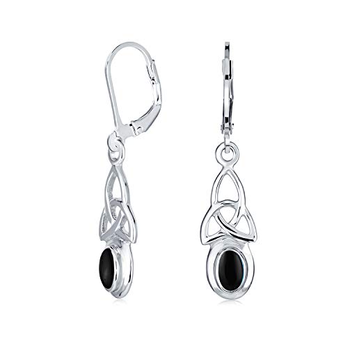 Pendientes nudo celta de amor en plata y ónix negro, el regalo ideal para mujeres