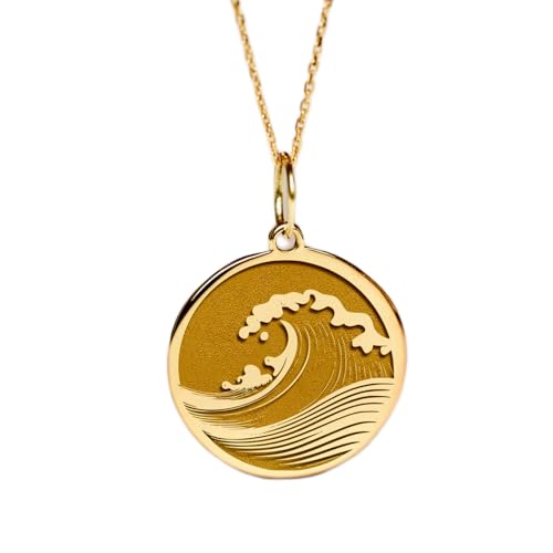 Collier gravé vague océanique LKBEADS portez l'énergie de la mer sur vous