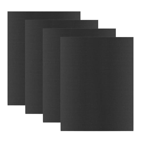 Set de 4 Tapis de Cuisson Barbecue, Cuisson Barbecue Tapis 40x30 cm, Tapis de Cuisson Antiadhésifs pour BBQ, Réutilisables et Faciles à Nettoyer, Convient pour Barbecue à Gaz, Charbon, Électrique