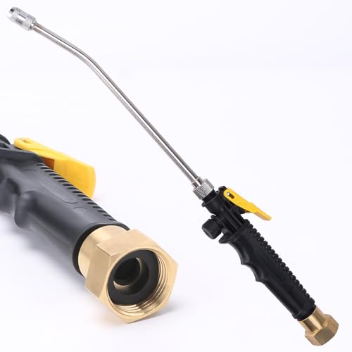 RV Water Heater Tank Rinser,Metal Tube Water Tank Flusher,Powerful Water Spray,Flushes and Removes Sediment and Scale from RV Water Heater (Metal Flush Wand)