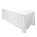 E-TEX Oblong Tablecloth - 90 x 132 Inch Rectangle Table Cloth for 6 Foot Rectangular Table in Washable Polyester ,  White