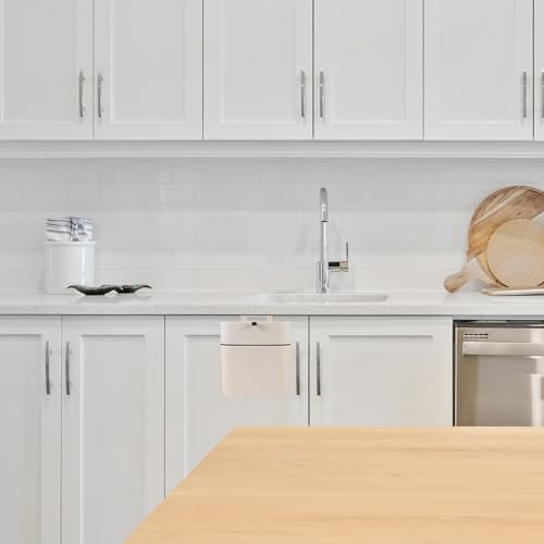Caneca de basura colgante pequeña para cocina beige miniatura 5