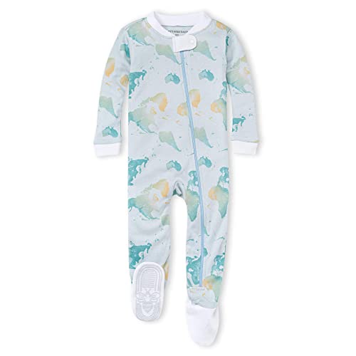 Image of Burt's Bees Baby Baby Girls' Unisex Pajamas, Zip-Front Non-Slip Footed Sleeper Pjs, Organic Cotton