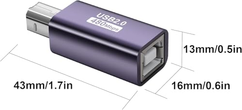 Image of ETZIN USB 2.0 Type-B Printer Adapter, USB B Pri-nter Adapter Male to Female Printing and Data Extension Converter, for Printer, Scanner, Mobile HDD and More-
