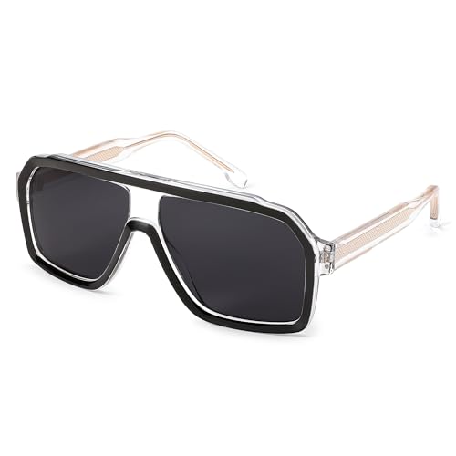 Image of FEISEDY Sunglasses Men Square Aviator Frame UV400 Sun Glasses Driving Running Fishing Golf Hiking B0059