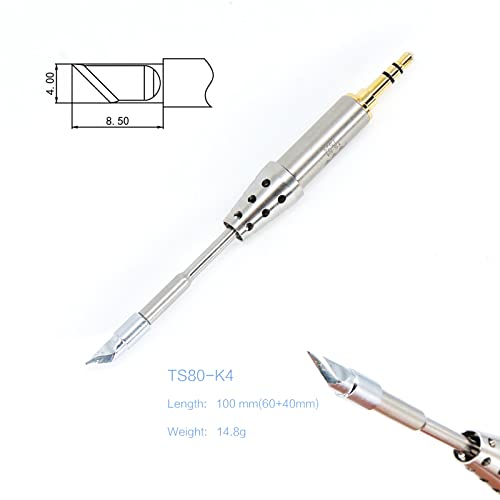 Image of Original Soldering Iron Tip Replacement for Miniware TS80 Mini Portable Outdoor Soldering Iron Kit (B02 /J02 /BC02 /K4 /D25 Tip) (K4)