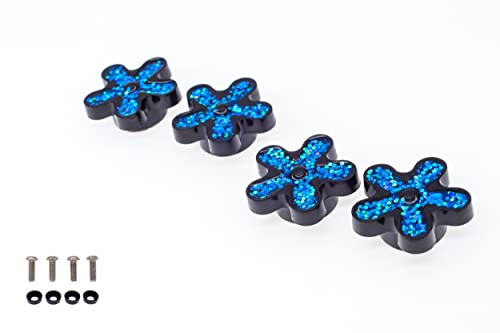 Image of FD&D Multiple Use Shining Screw Cap, Blue Daisy Pattern with M6 Machine Screw