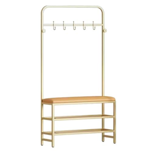 Meuble d'entrée avec porte-manteau et banc à chaussures pour un couloir ordonné