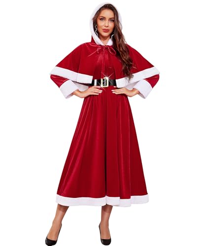 RSLOVE Weihnachtsfrau Kostüm für Damen - Weihnachten Kleid Frauen...