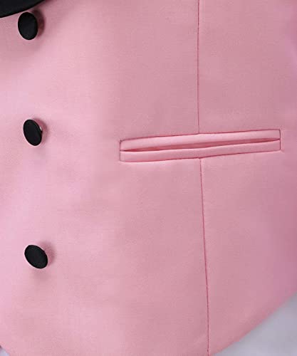 Tuikayoo Mens Double Breasted Tuxedo Vest Dress Shawl Lapel Suit Waistcoat Wedding4