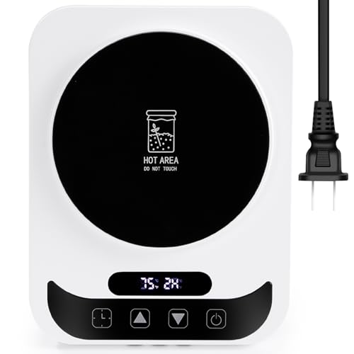 Sourdough Starter Warmer Precise 1°F Thermostat Control (70-100°F) Auto Warming On/Off, 12-Hour Timer Fits Jars Up to 40oz Perfect for Sourdough Fermentation & Home Baking