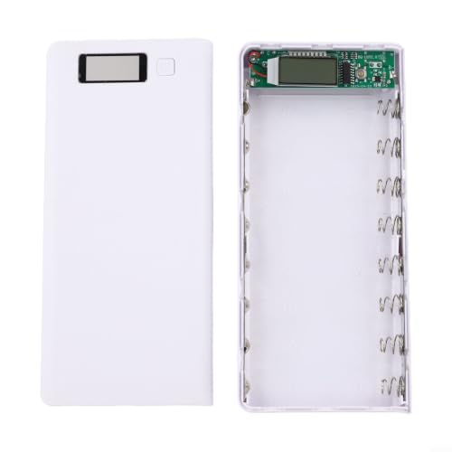 8 Ranura para el caso del tenedor de la batería con puertos USB duales Solderless Diy Power Bank Shell Para al aire libre Negro (negro)