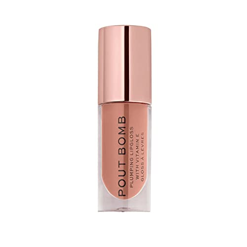 Makeup Revolution Pout Bomb Plumping Gloss, Lip Plumper Gloss To Increase Lip Volume, Contains Vitamin E, Candy, 4.6ml