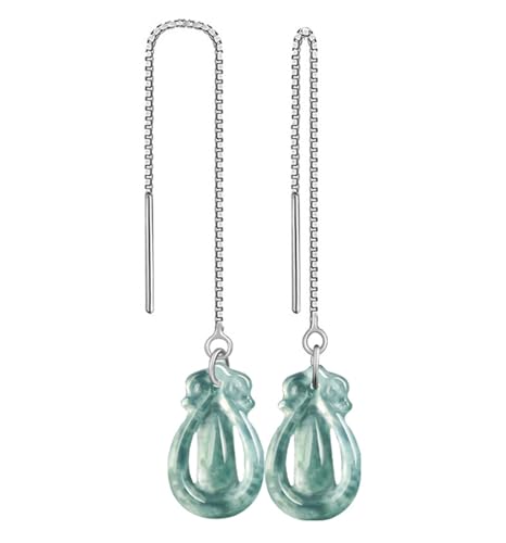 Boucles d'oreilles jadéite A naturelle haut de gamme et clous goutte bleus artisanaux