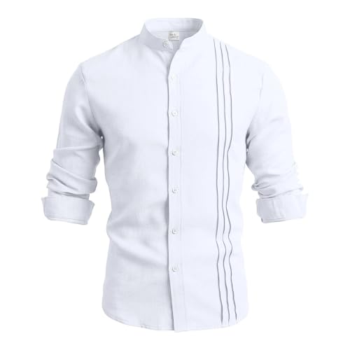 Camisa para hombre de muselina blanca informal para eventos y diario