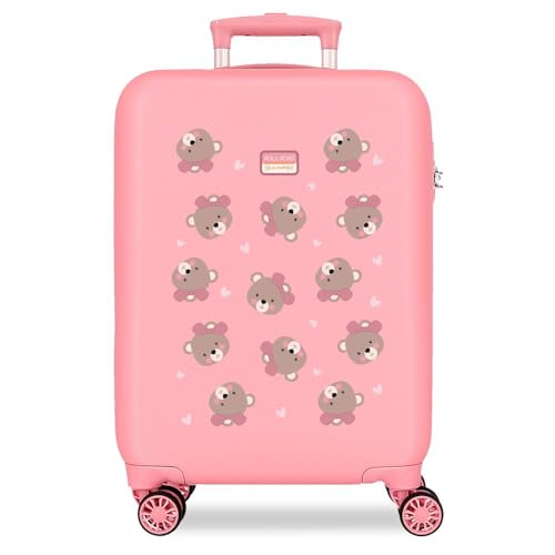 Valise cabine rigide 38x55x20 cm Roll Road bagage à main rose 34 litres