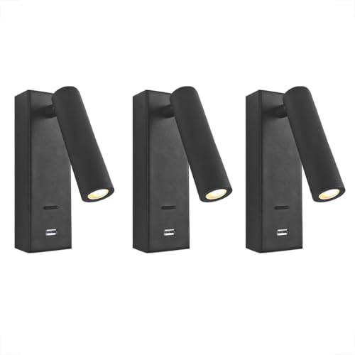 3 Arandela Cabeceira Leitura Led 3w Usb Interruptor Bet68